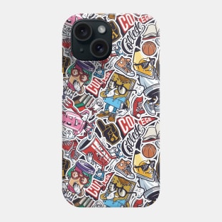 College Life Colorful Sticker Pattern Phone Case