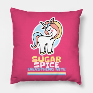 Sugar Spice Everything Nice Unicorn Pillow