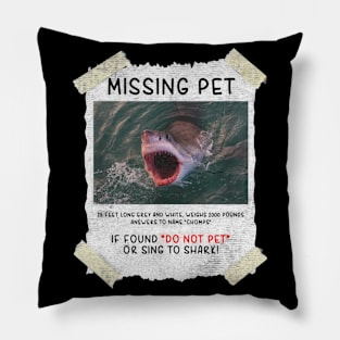 Missing Pet Great White Shark Pillow