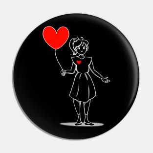 Girl with balloon 2 Pin