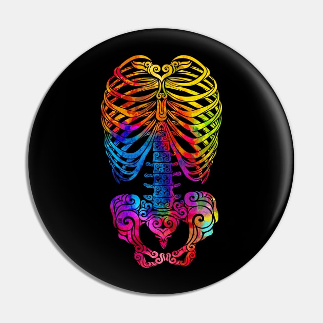 Swirly Bones (color) Pin by VectorInk