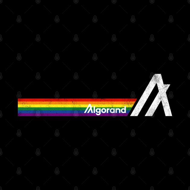 Algorand ALGO Crypto Retro Rainbow Stripe by TGKelly