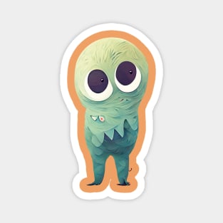 Cute Green Googly-Eyed Monster Magnet