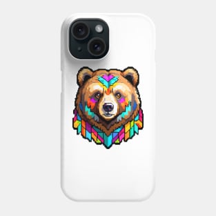 Pixel Geometric Bear Phone Case