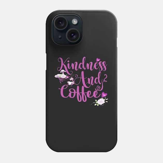 Kawaii Kindness and coffee lama Phone Case by sharanarnoldart