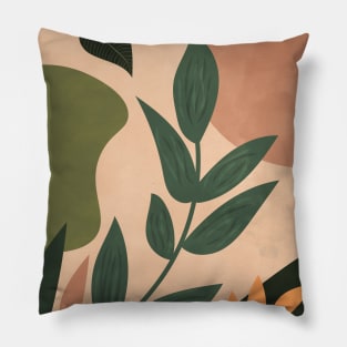 Abstract Shapes, Boho, Botanical Pillow