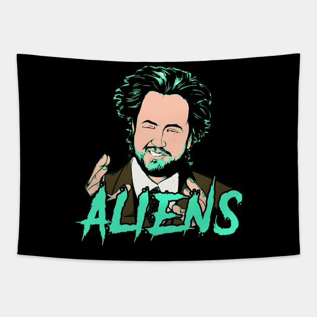 Giorgio Tsoukalos Aliens Tapestry by RichyTor