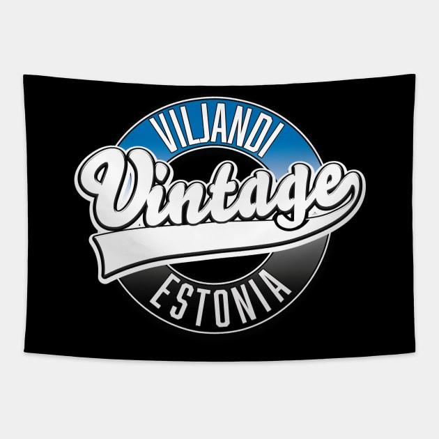 estonia Viljandi vintage logo Tapestry by nickemporium1