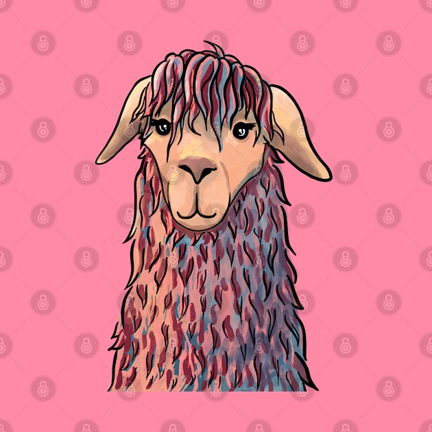 Abstract llama portrait by Chigurena