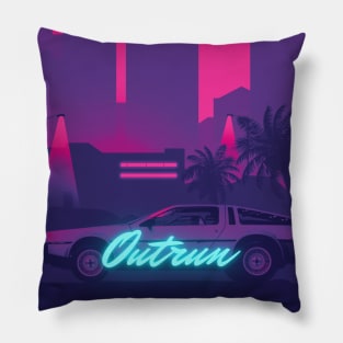 Outrun Night city Pillow