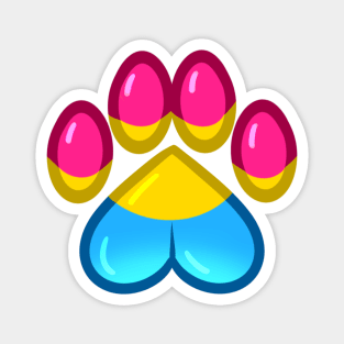 LGBTQ+ Pride Heart Paws - Pansexual Magnet