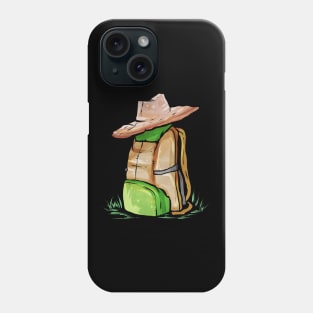 Hiking Backpack With Hat For Camping Phone Case