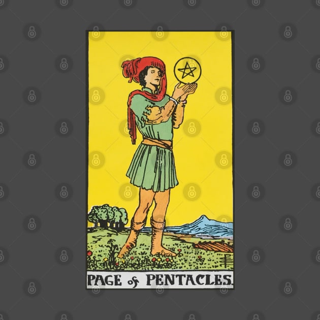 Page of pentacles tarot card by Nate's World of Tees