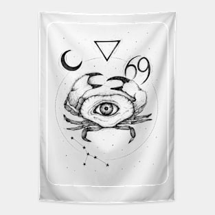 Cancer zodiac sign with an eye Tapestry