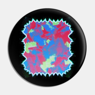 Neon Glitch Fusion - Dazzling Abstract Pop Art Pin