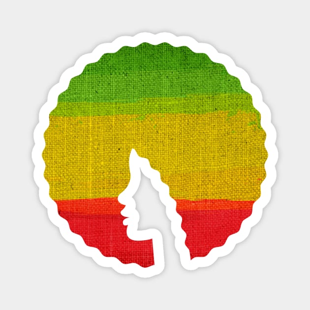 Afro Hair Woman with African Rasta Colors, Black History Magnet by logiamerch