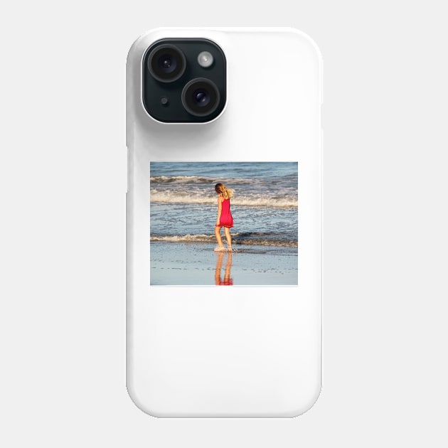 Little Girl On The Beach Phone Case by Cynthia48