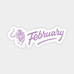 February Sheer Lilac Tiger Magnet