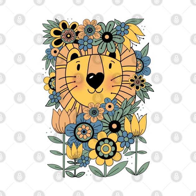 70s flower power lion by Manxcraft