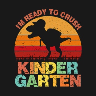 Ready To Crush kindergarten T Rex Dinosaur Back to School Boys T-Shirt