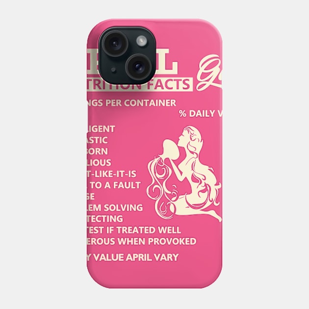 April Girl Nutrition Facts Servings Per Container Phone Case by Tiennhu Lamit19