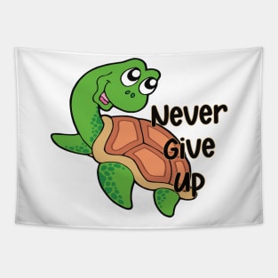 Never Give Up - Inspirational Turtle Gift Tapestry