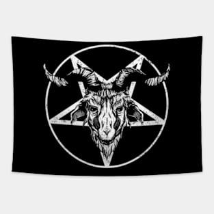 Satanic Goth Baphomet Goat Head Pentagram Gothic Tapestry