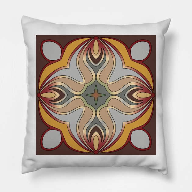 Eastern square pattern Pillow by IrinaGuArt