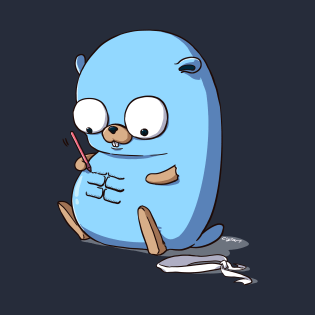 Golang Gopher Go Six Pack by clgtart