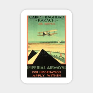 Imperial Airways Air Travel Cairo Baghdad Karachi Vintage British Airline Magnet