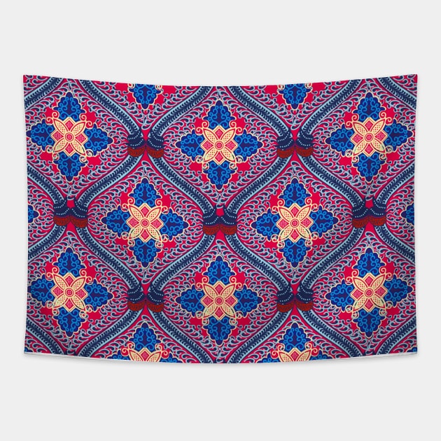 Bright Batik Flower Style Tapestry by machmigo