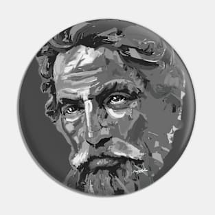 Zeus Black and White Portrait Pin