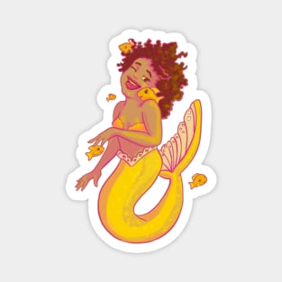 Golden fish mermaid Magnet