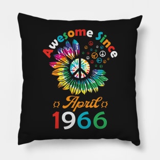 Funny Birthday Quote, Awesome Since April 1966, Retro Birthday Pillow