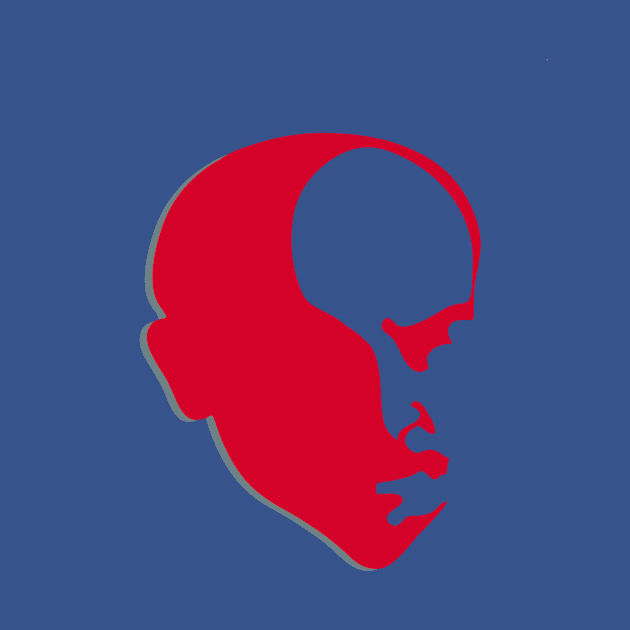 Red Vladimir Ilich Lenin stencil silhuette by SofiaYoushi