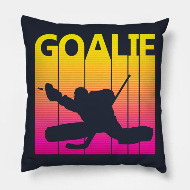 Vintage Retro Ice Hockey Goalie Pillow by GWENT