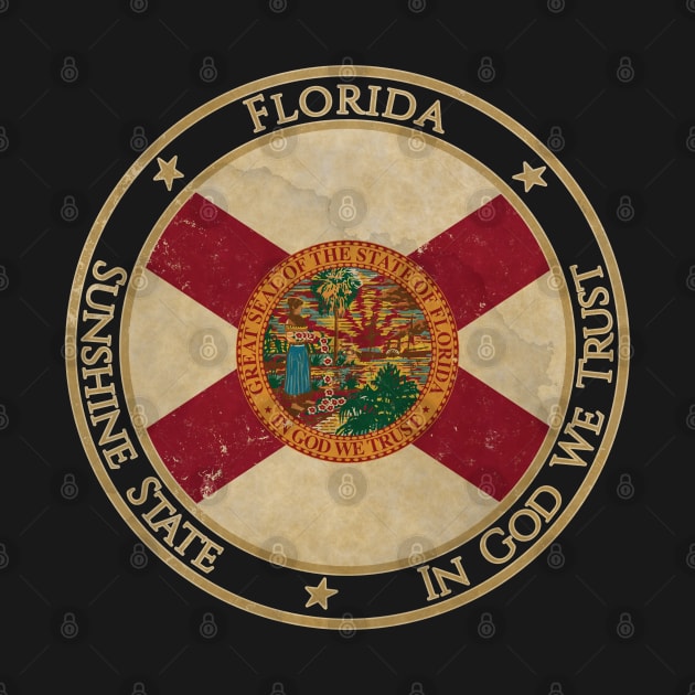 Vintage Florida State USA United States of America American Flag by DragonXX