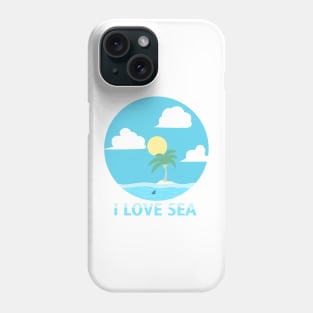 beach sea scene cartoon Phone Case