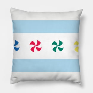 Pinwheel Chicago Flag 2.0 Pillow