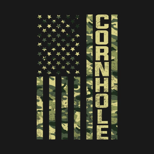 Cornhole Player USA Flag Camo by Visual Vibes