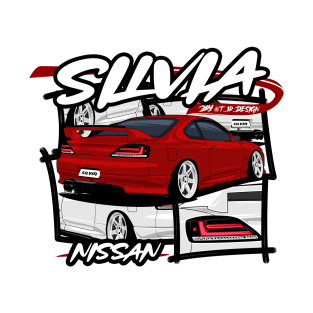 Red Nissasn Silvia S15, JDM Car T-Shirt