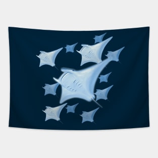 Manta Ray Graphic Design Tapestry