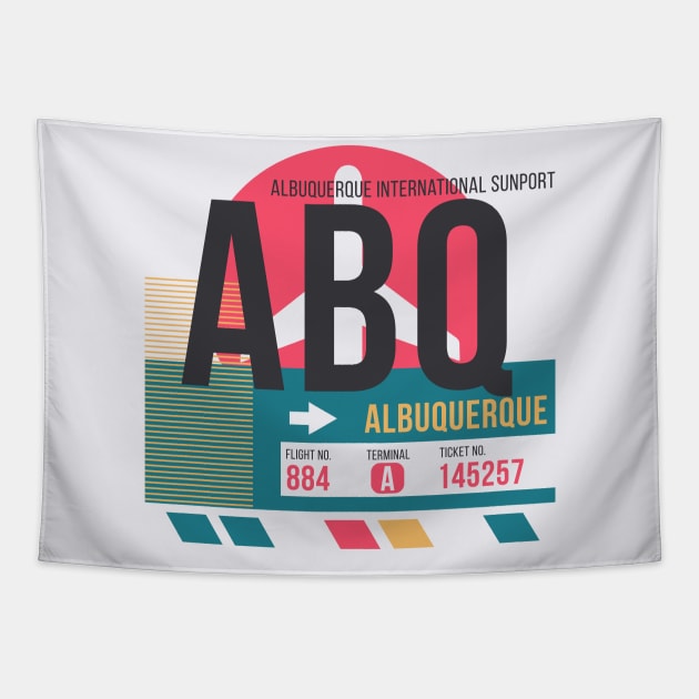 Albuquerque (ABQ) Airport // Sunset Baggage Tag Tapestry by Now Boarding