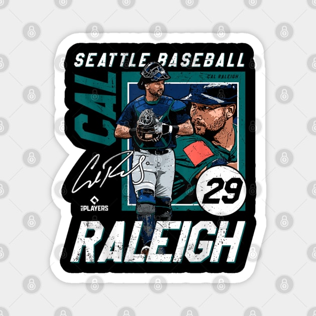 Cal Raleigh Seattle Baseball Players Magnet by dtr_art