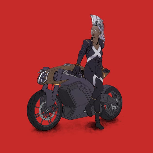 Mohawk Woman On Motorcycle by ForAllNerds