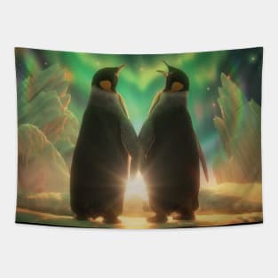 Penguins Aurora Tapestry