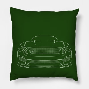 Ford GT350 Mustang - front stencil, white Pillow