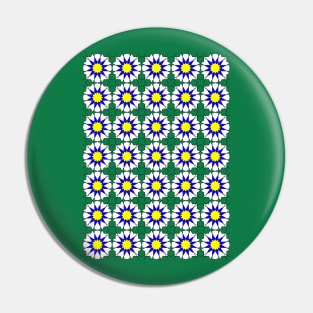 Islamic Geometric pattern 002 Blue & Yellow Pin