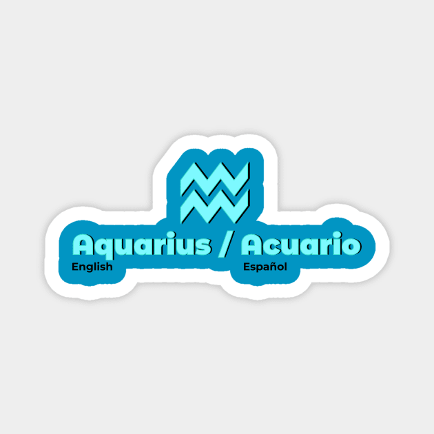 Aquarius Power Color- Electric Blue & Turquoise Magnet by MiamiTees305