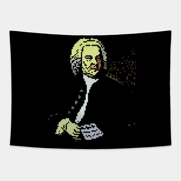 J.S. Bach 8-Bit Pixel Art Tapestry by GramophoneCafe